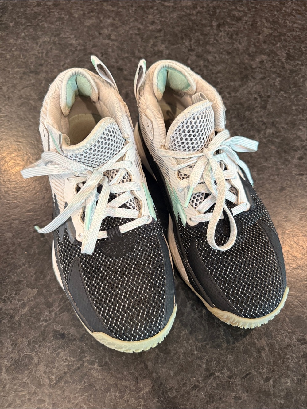 Adidas Kids Grade School Dame 8 - Size 6 -Black, White and Mint Green Sneakers